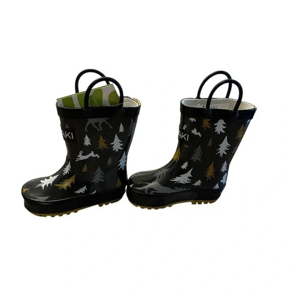 Oaki Black Wildlife Tracker Rain Boots Toddler 4T NWT - Picture 4 of 10